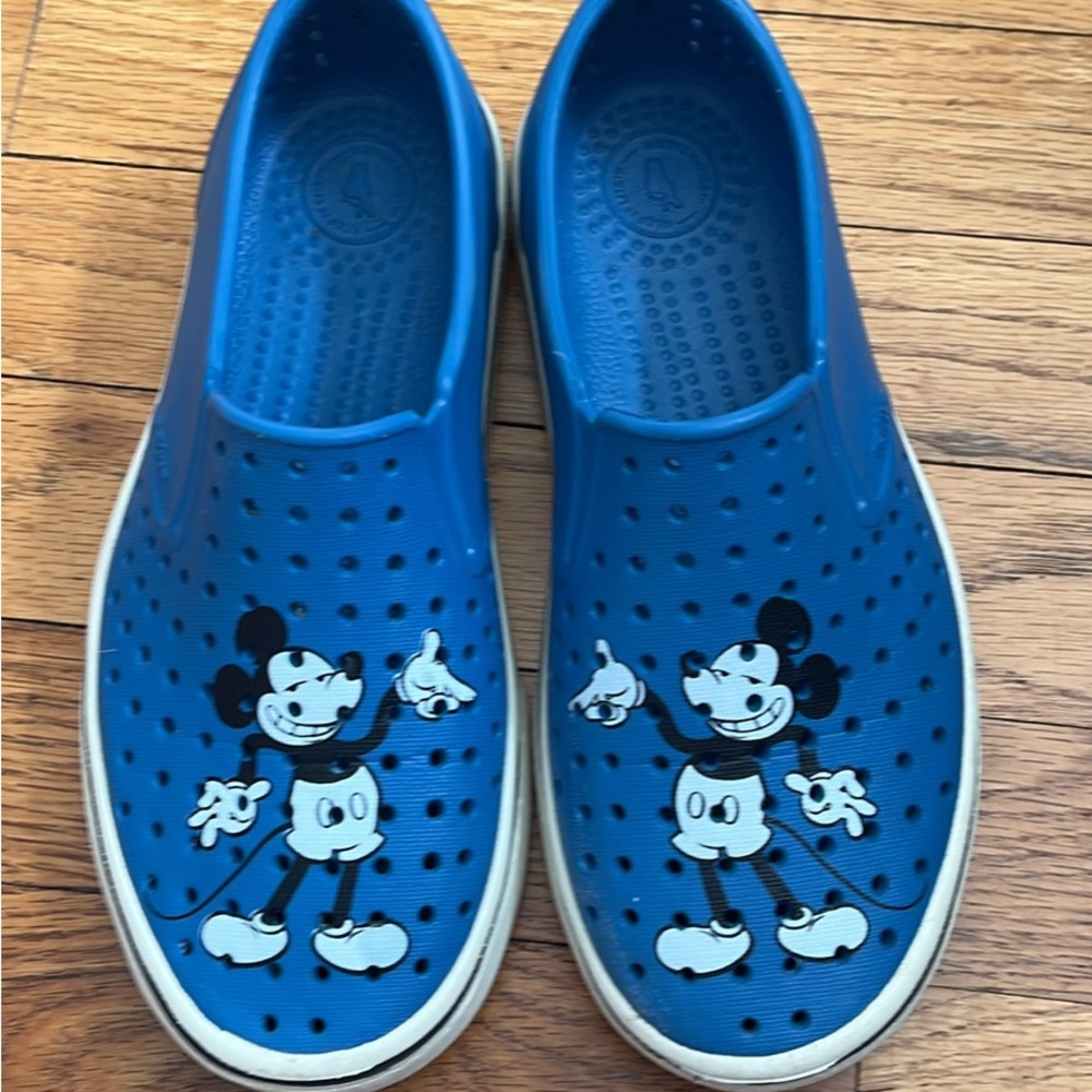 Native Blue Kids Mickey Mouse Slip-Ons by Native